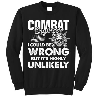 Combat Engineer Distressed American Flag U.S. Military Sweatshirt