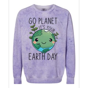 Cute Earth Day Go Planet Earth Day Colorblast Crewneck Sweatshirt