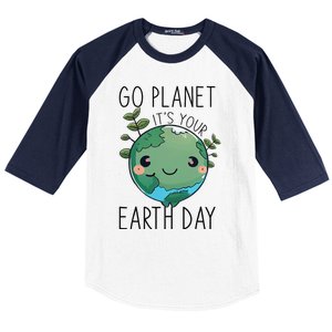 Cute Earth Day Go Planet Earth Day Baseball Sleeve Shirt