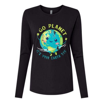 Cute Earth Day Womens Cotton Relaxed Long Sleeve T-Shirt