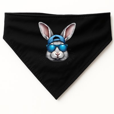 Cool Easter Day Bunny Face With Sunglasses  USA-Made Doggie Bandana