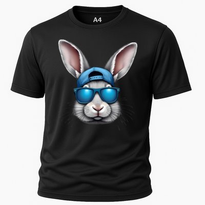 Cool Easter Day Bunny Face With Sunglasses  Performance Shirt