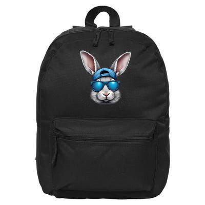 Cool Easter Day Bunny Face With Sunglasses  16 in Basic Backpack