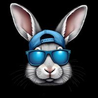 Cool Easter Day Bunny Face With Sunglasses  16 in Basic Backpack