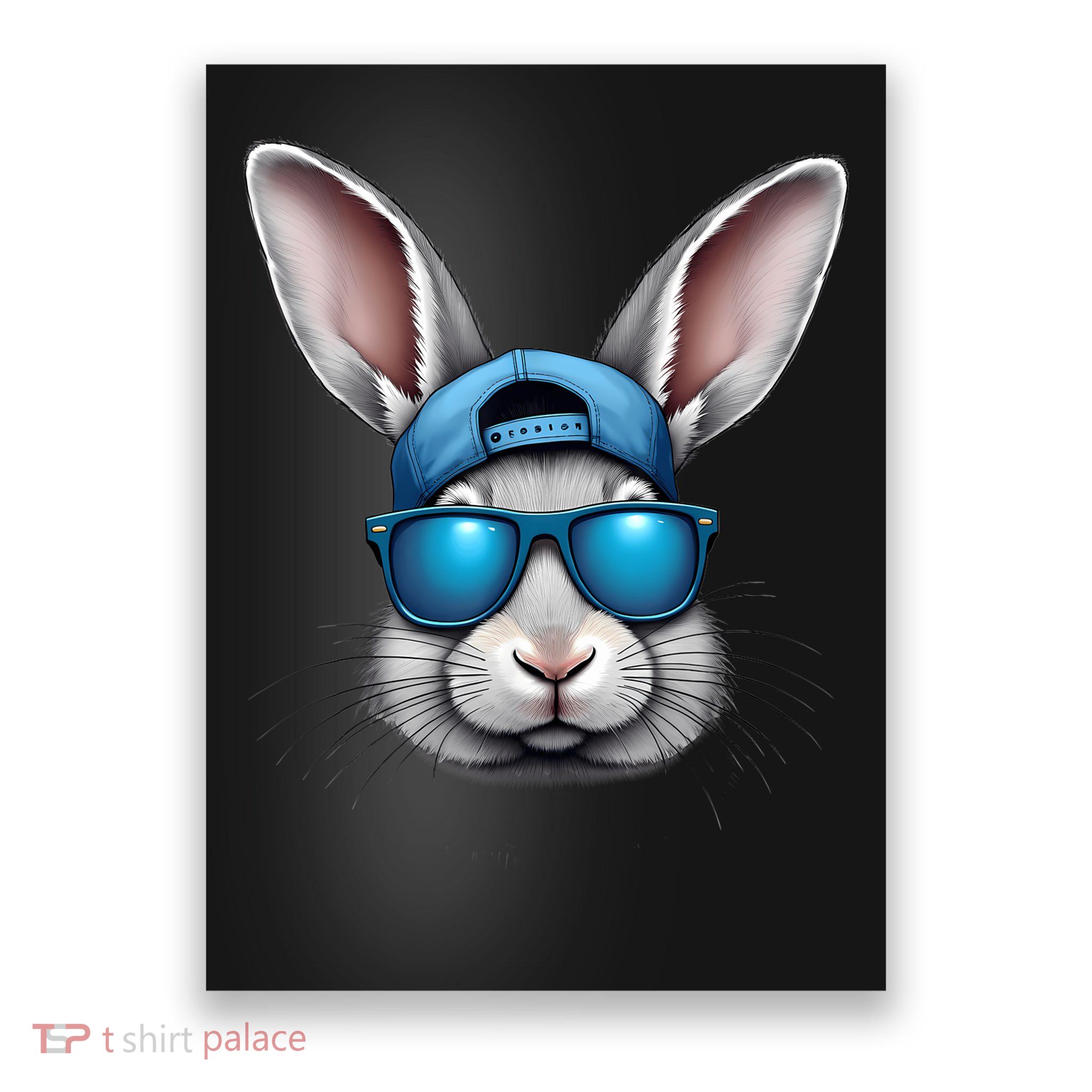 Cool Easter Day Bunny Face With Sunglasses  Poster