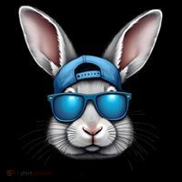 Cool Easter Day Bunny Face With Sunglasses  Poster