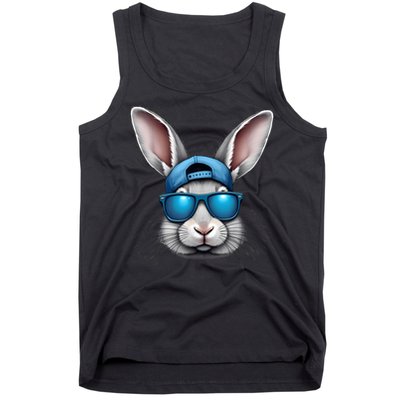 Cool Easter Day Bunny Face With Sunglasses  Tank Top