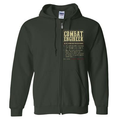 Combat Engineer Dictionary Term Full Zip Hoodie