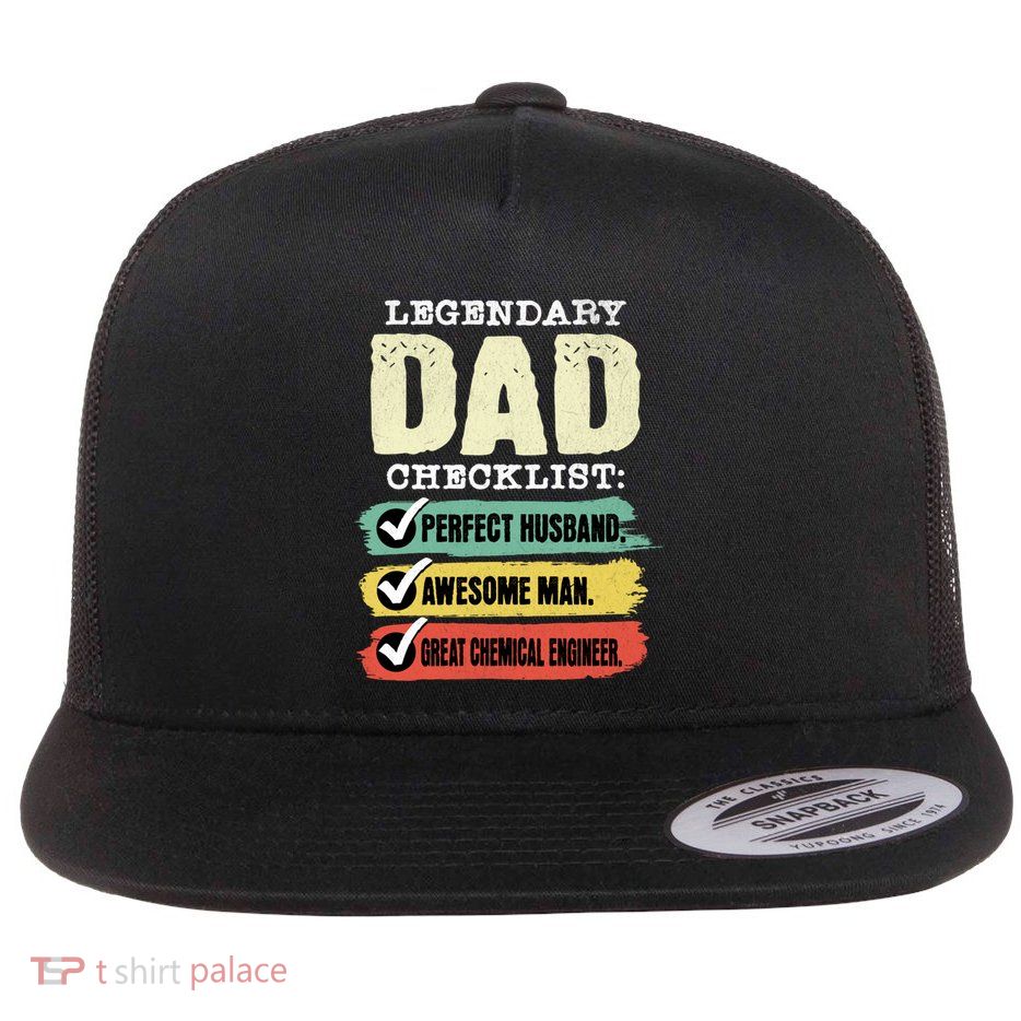 Chemical Engineer Dad Gift Flat Bill Trucker Hat