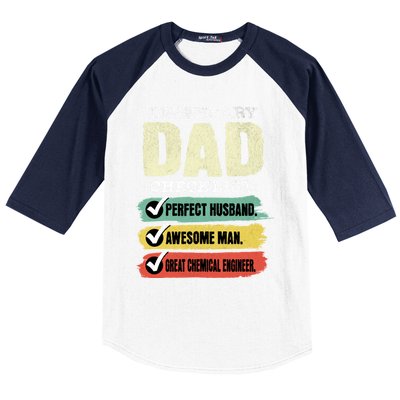 Chemical Engineer Dad Gift Baseball Sleeve Shirt