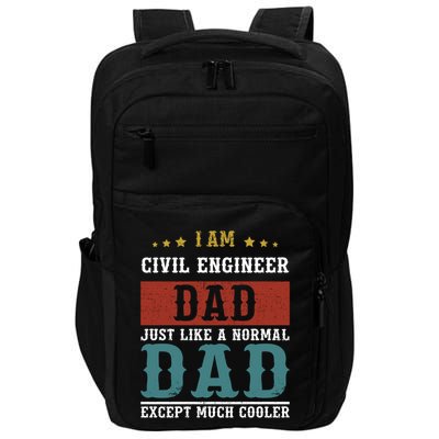 Civil Engineer Dad Fathers Day Daddy Gift Impact Tech Backpack