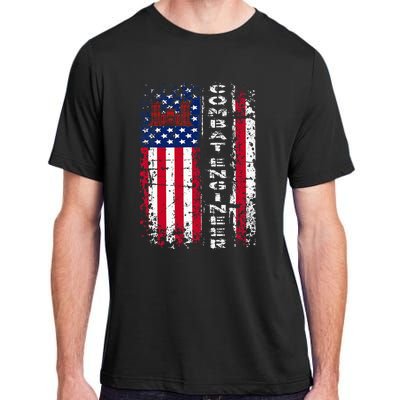 Combat Engineer Distressed American Flag U.S. Military Adult ChromaSoft Performance T-Shirt