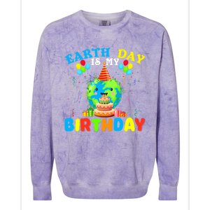 Cute Earth Day Is My Birthday April 22nd Bgiftday Environtal Gift Colorblast Crewneck Sweatshirt