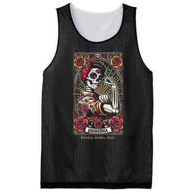 Chingona Every Damn Day Tarot Card Gift Mesh Reversible Basketball Jersey Tank