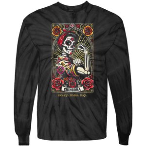 Chingona Every Damn Day Tarot Card Gift Tie-Dye Long Sleeve Shirt