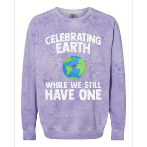 Celebrating Earth Day Science Recycle Environment Colorblast Crewneck Sweatshirt