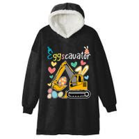 Construction Excavator Easter Day Egg Hunt Hooded Wearable Blanket