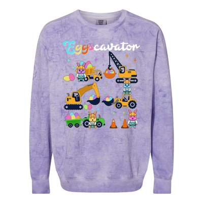 Cute Easter Eggscavator Construction Bunny Rabbits Colorblast Crewneck Sweatshirt