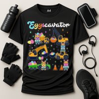 Cute Easter Eggscavator Construction Bunny Rabbits Cooling Performance Crew T-Shirt