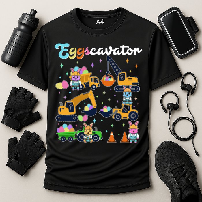 Cute Easter Eggscavator Construction Bunny Rabbits Cooling Performance Crew T-Shirt
