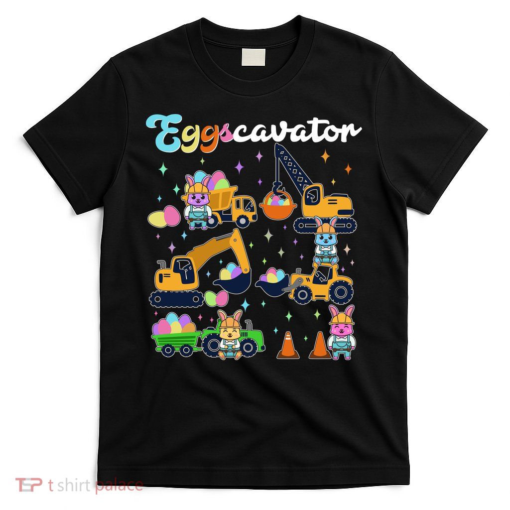 Cute Easter Eggscavator Construction Bunny Rabbits T-Shirt