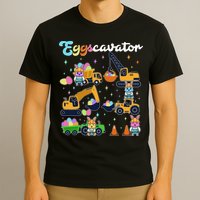 Cute Easter Eggscavator Construction Bunny Rabbits T-Shirt