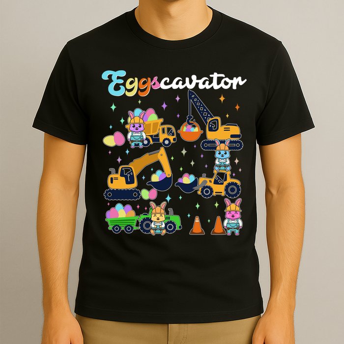 Cute Easter Eggscavator Construction Bunny Rabbits T-Shirt