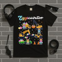 Cute Easter Eggscavator Construction Bunny Rabbits T-Shirt