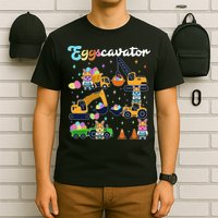 Cute Easter Eggscavator Construction Bunny Rabbits T-Shirt