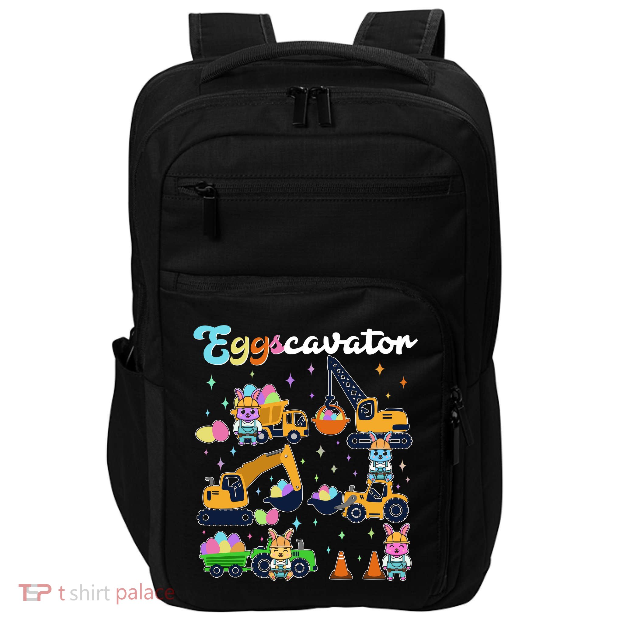Cute Easter Eggscavator Construction Bunny Rabbits Impact Tech Backpack
