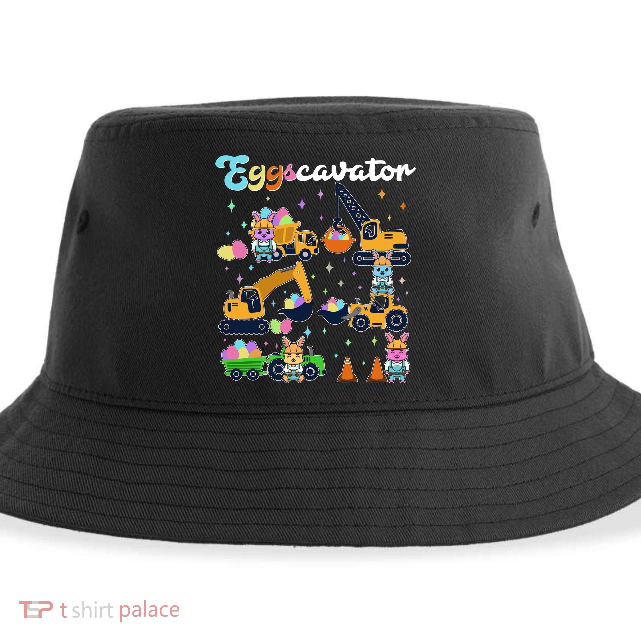 Cute Easter Eggscavator Construction Bunny Rabbits Sustainable Bucket Hat