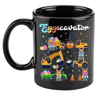 Cute Easter Eggscavator Construction Bunny Rabbits 11oz C Handle Ceramic Mug