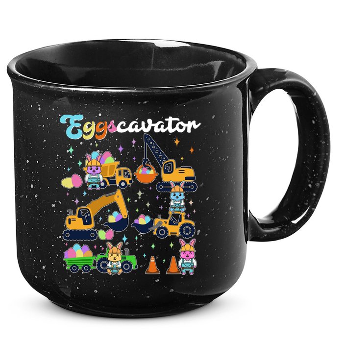 Cute Easter Eggscavator Construction Bunny Rabbits 15oz Campfire Ceramic Mug