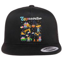 Cute Easter Eggscavator Construction Bunny Rabbits Flatbill Hat