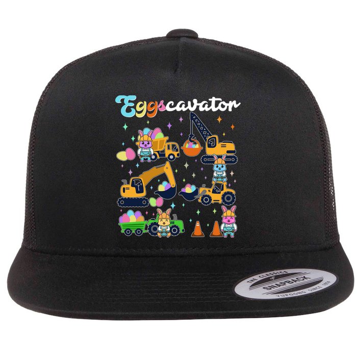 Cute Easter Eggscavator Construction Bunny Rabbits Flatbill Hat