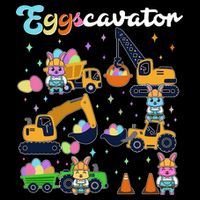 Cute Easter Eggscavator Construction Bunny Rabbits 16 in Basic Backpack