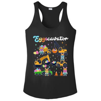 Cute Easter Eggscavator Construction Bunny Rabbits Ladies PosiCharge Competitor Racerback Tank
