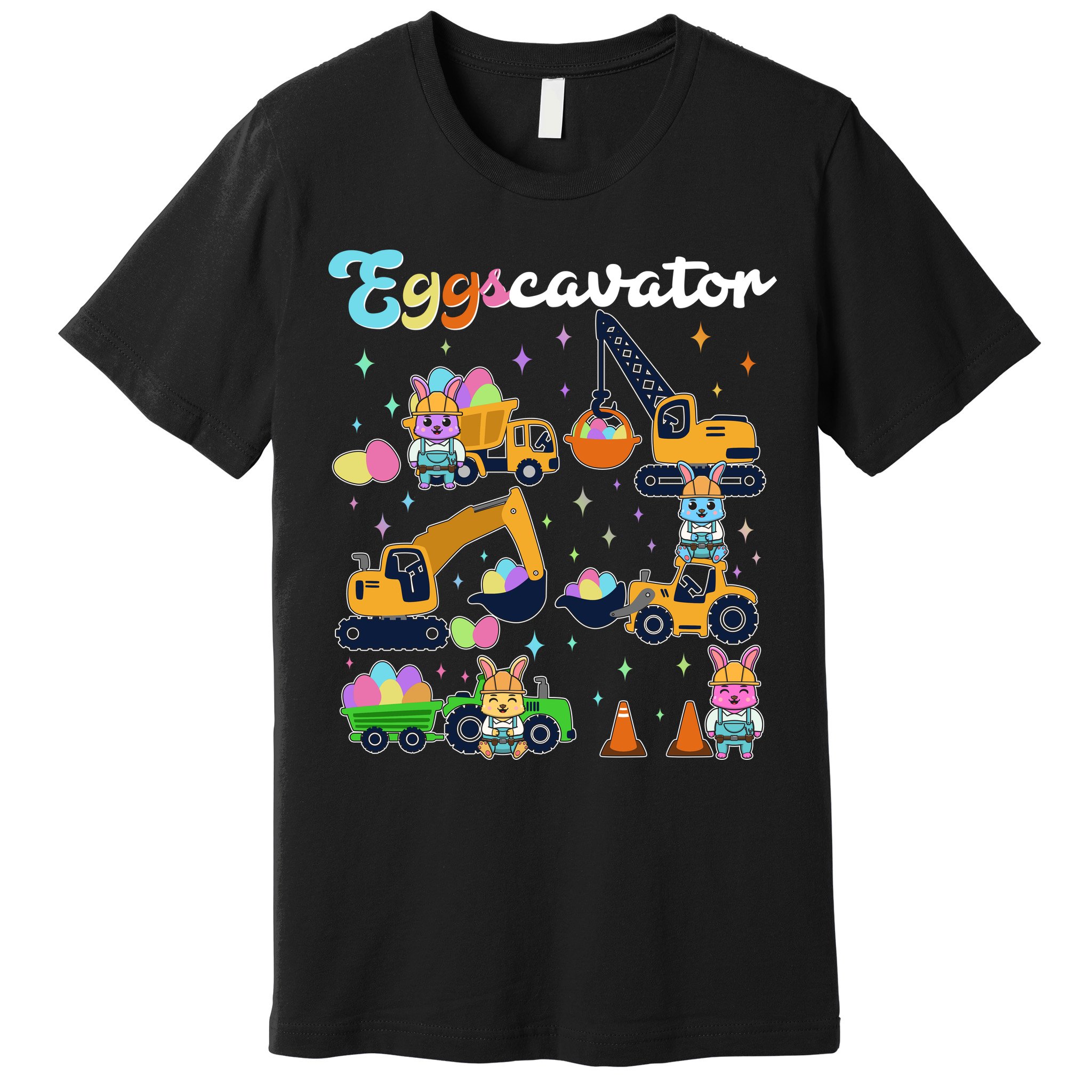 Cute Easter Eggscavator Construction Bunny Rabbits Premium T-Shirt