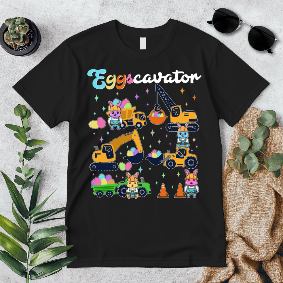 Cute Easter Eggscavator Construction Bunny Rabbits Premium T-Shirt