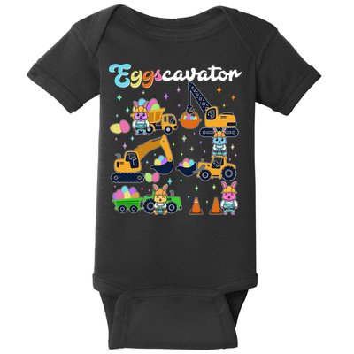 Cute Easter Eggscavator Construction Bunny Rabbits Baby Bodysuit