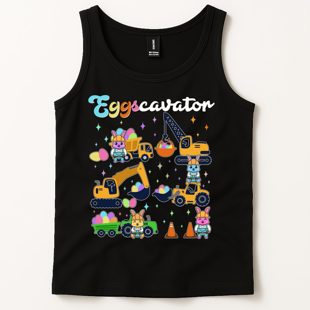 Cute Easter Eggscavator Construction Bunny Rabbits Tank Top