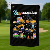 Cute Easter Eggscavator Construction Bunny Rabbits Golf Towel