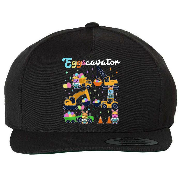 Cute Easter Eggscavator Construction Bunny Rabbits Wool Snapback Cap