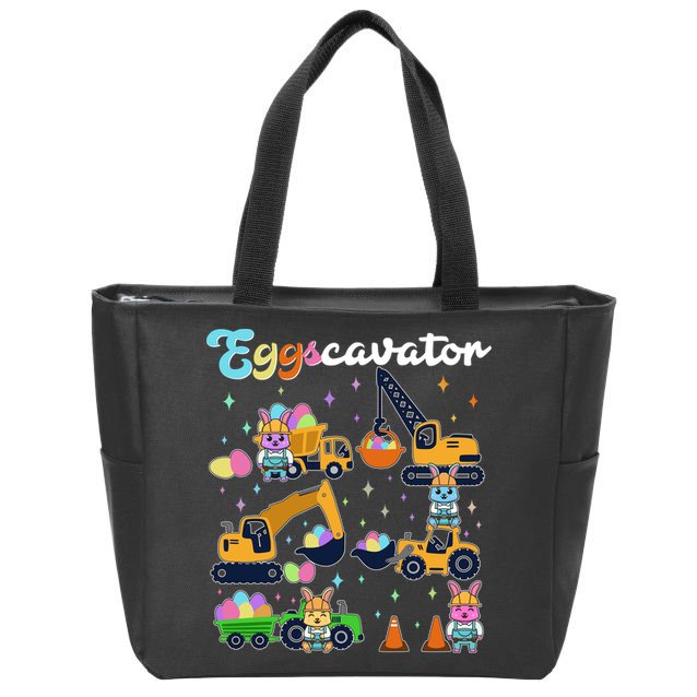 Cute Easter Eggscavator Construction Bunny Rabbits Zip Tote Bag