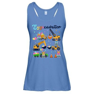 Cute Easter Eggscavator Construction Bunny Rabbits Ladies Essential Flowy Tank