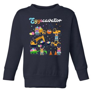 Cute Easter Eggscavator Construction Bunny Rabbits Toddler Sweatshirt