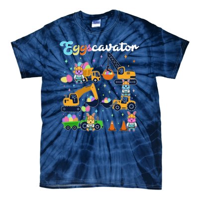 Cute Easter Eggscavator Construction Bunny Rabbits Tie-Dye T-Shirt