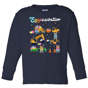 Cute Easter Eggscavator Construction Bunny Rabbits Toddler Long Sleeve Shirt