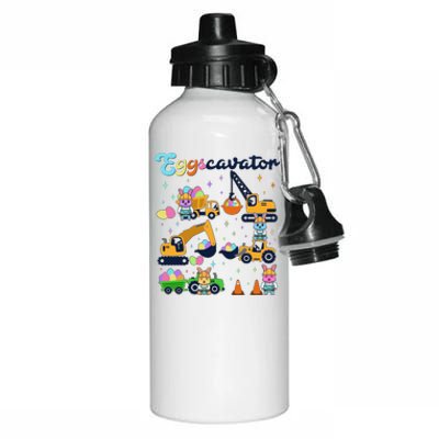 Cute Easter Eggscavator Construction Bunny Rabbits Aluminum Water Bottle