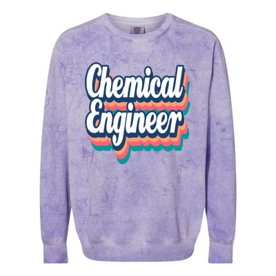 Chemical Engineer Engineering Major Retro Funny Gift Colorblast Crewneck Sweatshirt